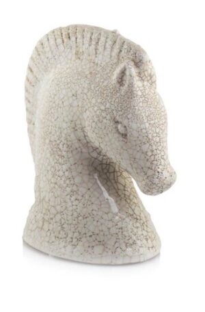 La Quemada Corcel keramisch paardenhoofd in verweerd wit