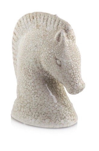 La Quemada Corcel keramisch paardenhoofd La Quemada Corcel keramisch paardenhoofd in verweerd wit