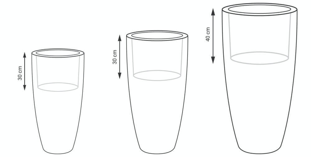 Buitenplantenbak Fiberglass – Ø 42 cm / H 78 cm Buitenplantenbak Fiberglass – Ø 42 cm / H 78 cm - foto 3